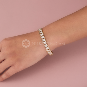Nueva Colección: Brazalete de Diamantes Cultivados en Laboratorio, Corte Redondo, 2.80 Ct, en Oro Sólido de 10K, 14K y 18K, para Exportación - Product Image 1