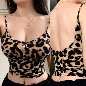 Camiseta Corta de Lujo con Estampado de Leopardo y Cuello Redondo para Mujer, Estilo Y2K, Venta al por Mayor para Boutiques, Camisas de Mujer - Product Image 3