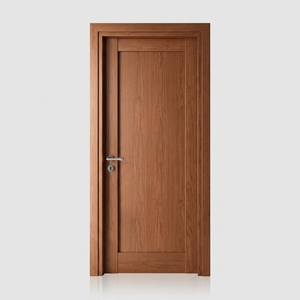 Puerta Interior Moderna de Madera de Caoba con Chapa de Madera, Puerta de Madera Sólida para Dormitorio, Cocina, Apartamento, Casa, Apertura Lateral - Product Image 1