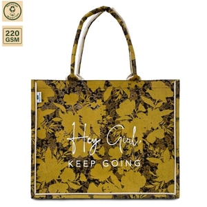 Bolsa de Mano Personalizada de Lona para Mujer, con Estampado Floral, Laminada en PP, para la Playa o Compras, 27x21x14cm, OEM, ODM, Proveedor de Fábrica al por Mayor - Product Image 5