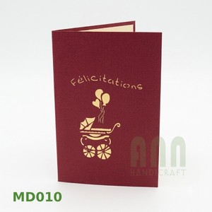Cartes de vœux 3D traditionnelles faites à la main en papier plié, souvenirs pour la fête des mères, la Saint-Valentin, la fête des pères, les baby showers et les anniversaires - Product Image 4