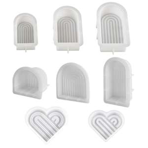 Moule en silicone pour bougie en gypse, savon artisanal, bougie aromathérapeutique en forme d'arche rayée, arche d'amour - Product Image 5