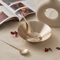 Assiette à salade NOBBAN Premium coréenne en bronze écologique polie 19 cm, bol de service minimaliste antibactérien, vaisselle