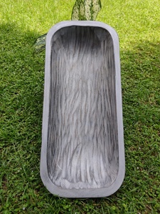 100%Natural Eco-Friendly <b>Large</b> Rectangular Mango Wood Gun Metal Antique Vintage Carved Luxury Home Decor Empty <b>Candle</b> Dough Bowl - Product Image 2