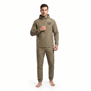 Conjunto Deportivo de Hombre en Nailon y Poliéster, Chaqueta con Capucha y Cremallera Completa, Pantalones Jogger, Ropa Deportiva con Logotipo Personalizado - Product Image 6