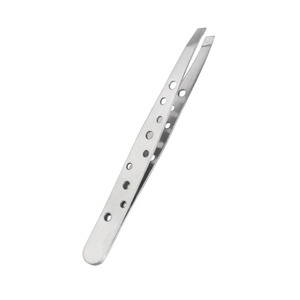 Pinzas para Cejas Modernas de Acero Inoxidable Hechas a Mano con Punta Redondeada Antiestática, Diseño Duradero, Herramientas de Belleza para un Acabado Preciso, Nueve Orificios - Product Image 1