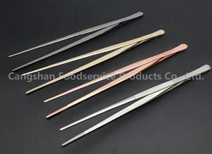 Eco-Friendly Offset tongs Kitchen Tweezer Sustainable Stainless Steel Henry Foodservice Metal - Product Image 3