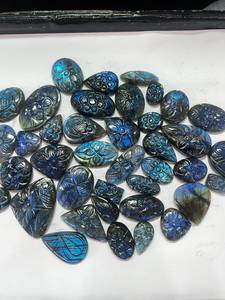 พลอยลาบราดอไรต์สีดำธรรมชาติทรงรี/ทรงหยดน้ำ/ทรงมรกต น้ำหนัก 200 กรัม หลายขนาด สำหรับทำเครื่องประดับ TASBIYA GEMS - Product Image 3