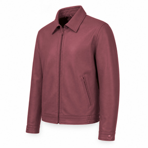 Chaqueta de Cuero Negra Personalizada para Hombre, Estilo Motero Vintage, Cuello Alto, Cierre de Cremallera, Proveedor Mayorista - Product Image 3