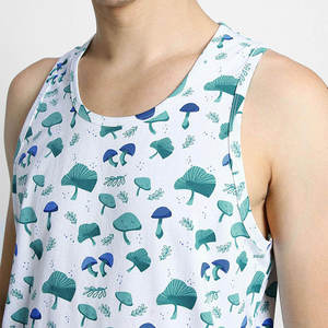 เสื้อกล้ามออกกำลังกายผู้ชาย ผ้าแห้งเร็ว ระบายอากาศดี ยืดหยุ่น ไม่หดตัว เป็นมิตรต่อสิ่งแวดล้อม ผลิตจากผ้าสแปนเด็กซ์/โพลีเอสเตอร์ คอวี เหมาะสำหรับใส่หน้าร้อน - Product Image 5
