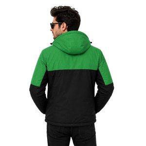 Custom Men's <b>Waterproof</b> Hooded Puffer <b>Jacket</b> Winter Windproof Insulated Outdoor Thermal Coat Green Black Full Zip <b>Parka</b> OEM ODM - Product Image 5