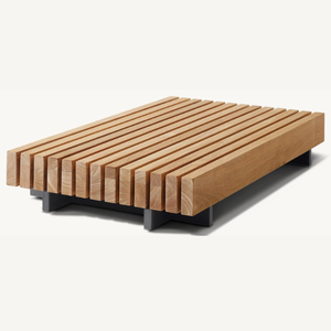 Hot <b>Sale</b> Rectangular Coffee <b>Table</b> Made of Teak Wood with Simple Modern Striped Style Eco-friendly and Durable <b>for</b> Living Room - Product Image 1
