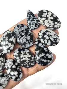 Vente en gros de cabochons en obsidienne flocon de neige naturelle, pierres précieuses en vrac, formes variées, taille personnalisée, pour la fabrication de bijoux, effet de changement de couleur - Product Image 6