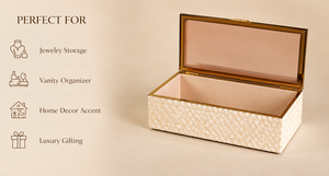 Luxury Rose Color Mirror <b>Glass</b> Decorative Storage Box Leatherette <b>Knob</b> Premium Jewelry Vanity Organizer Boxes Home Decor Lacquer - Product Image 4