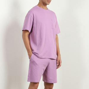 T-shirt pour homme à manches courtes, col rond, décontracté, respirant, 100% coton, coupe ample, couleur unie, avec poche, pour l'été - Product Image 3