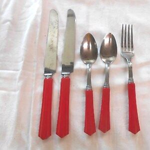 Cubiertos con mango de resina azul hechos en India al por mayor, juego de cubiertos chapados en oro de 5 a los mejores precios para uso en fiestas navideñas de hoteles - Product Image 6
