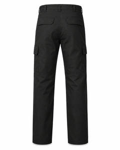 Pantalon de travail cargo noir pour homme, taille haute, plusieurs poches, toile respirante, coupe droite, style workwear - Product Image 3