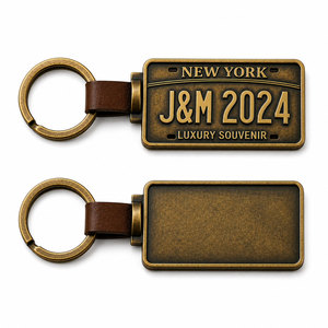 Custom License <b>Plate</b> Keychain | Corporate Promo Gift Zinc Die Cast | Gold Plated OEM Brand | Auto Dealer Advertising Keyring | - Product Image 2