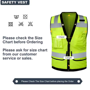 Chaleco de Seguridad Reflectante 100% Poliéster, Impermeable y Resistente al Agua, con Cremallera Frontal, Logotipo Personalizado, Ropa de Trabajo de Alta Visibilidad - Product Image 6