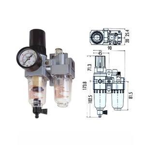 Mini tipo FRL Unidad de control de aire Regulador neumático Filtro de aire 1/4 "Unidad de control de aire FRL - Product Image 2