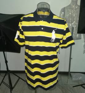 Polo a rayas teñido con hilo de algodón 100% para hombre, tejido de punto estampado de manga corta, transpirable, antibolitas, para adultos - Product Image 3