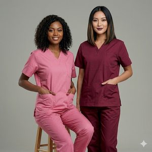 Lightweight Comfortable V neck <b>scrub</b> <b>set</b> for Male & Female doctors with Customized embroidered logo - Product Image 1
