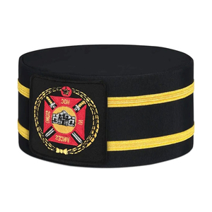 Gorra de la Comandancia de los Caballeros Templarios, Regalia Masónica, 100% Algodón, Ajustable, Bordado a Mano en Negro, Personalizada, Nueva, Marca 2026 - Product Image 4