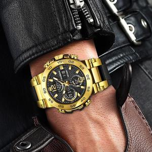 <span class=keywords><strong>Orologio</strong></span> da <span class=keywords><strong>uomo</strong></span> LIGE FB0033 al quarzo con cinturino in silicone, display <span class=keywords><strong>digitale</strong></span> e <span class=keywords><strong>analogico</strong></span> a LED, <span class=keywords><strong>orologio</strong></span> sportivo da polso impermeabile con lancette luminose - Product Image 2
