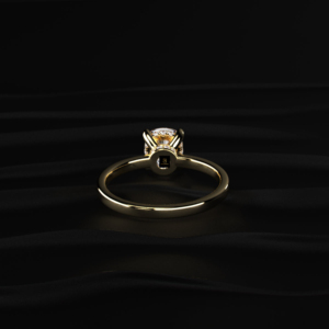 Anillo solitario con diamante cultivado en laboratorio, doble halo oculto, en oro, plata, amarillo, blanco, rosa, con brillo radiante, elegancia atemporal. - Product Image 2