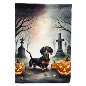 Large Dachshund Spooky Halloween <b>House</b> Flag Multicolor Polyester Yard & Lawn <b>Sign</b> Pole Decorative Wall <b>Hanging</b> for Porch Artwork - Product Image 1