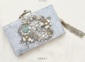 Colección Mother of Pearl, bolso de mano de boda de lujo, bolso de mano transparente para fiesta, bolsos de noche, monedero transparente para novia de Luxury Crafts - Product Image 2