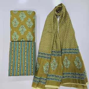 Conjunto de Traje de Algodón Puro 60x60 |   3m de Parte Superior, 3m de Parte Inferior, 2.25m de Dupatta (1 lote = 3M SUPERIOR+3M INFERIOR+2.25M DUPATTA) - Product Image 1