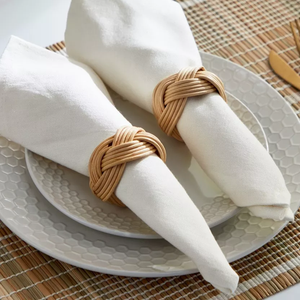 Anneaux de serviette de table tissés à la main, faits à la main, en papier et en mouchoirs, pour restaurants, à prix réduit, en promotion - Product Image 5