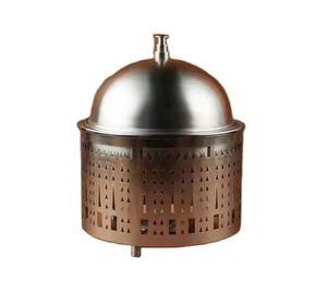 Chaffing Dish Stainless Steel Calligraphy Cutout Base Grey Lid Round Food Warmer <b>Pot</b> For Home Hotel Table Serving Chaffing Dish - Product Image 6