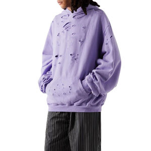 Sudadera con Capucha Ecológica, Estilo Vintage Grunge, de Algodón Grueso, Oversize, con Marca Personalizada, Informal, para Invierno - Product Image 4