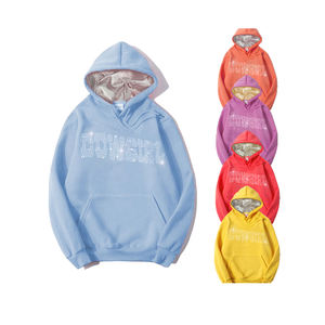 Sweat à capuche pour femme avec logo tête de mort en strass et cristaux scintillants - Product Image 1