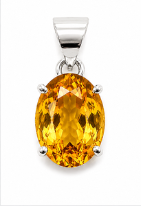 Citrine 925 Sterling Silver Pendant, Oval Faceted Yellow Gemstone Pendant, Handmade Silver <b>Necklace</b>, November Birthstone Gift - Product Image 2
