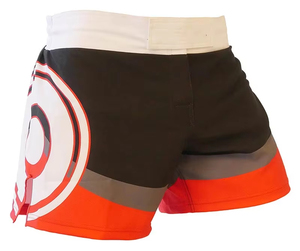 Men's Boxing Compression Shorts <b>Heat</b>-Transfer Printing Black Orange White Logo <b>Back</b> Athletic Fit 100% Polyester Moisture Adults - Product Image 1