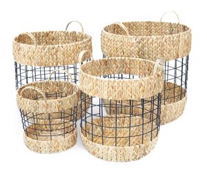 Caja de Almacenamiento Moderna Tejida con Mimbre y Yute Ecológica de Primera Calidad con Tapa para Juguetes, Ropa y Accesorios - Product Image 1