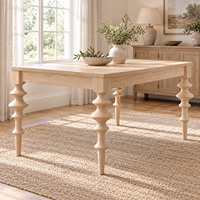 Pied de table en bois massif tourné, forme calebasse, base de table en bois massif, style scandinave, installation facile