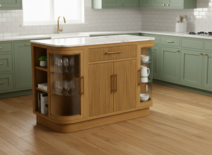 Isla de Cocina, Mueble de Cocina para Barra de Desayuno, Sillas, OEM, ODM, Calidad Premium Personalizada, Calidad de Exportación, Hecho a Mano, para Interiores - Product Image 4