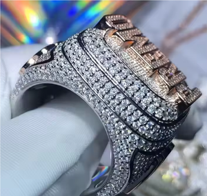 Anillo de Plata de Ley 925 con Moissanita Plateada, Diseño Elegante y Contemporáneo, Unisex - Product Image 3