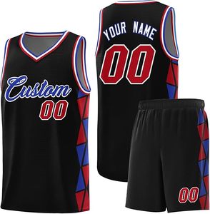 Ensembles de maillots de basket-ball personnalisés pour hommes, uniformes respirants, vêtements de sport pour adultes, entraînement universitaire, 100% polyester, taille élastique - Product Image 1