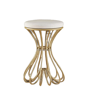 Puff otomana con Base de Metal dorado - Product Image 3