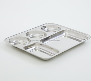 Assiette divisée en acier inoxydable de qualité alimentaire |   Vaisselle de style européen |   Logo personnalisé |   Vente en gros depuis la Chine - Product Image 2