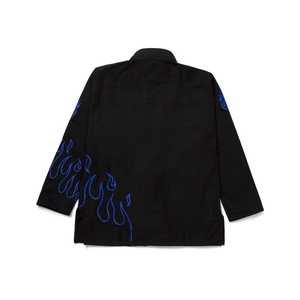 Kimono de Jiu-Jitsu noir Shoyoroll pour homme, coupe classique, en coton, avec motif flamme brodé, vêtements d'arts martiaux, taille adulte - Product Image 3