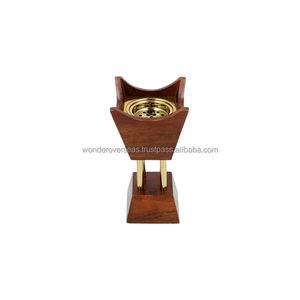 Porte-encens Bakhoor en bois fait à la main brûleur décor à la maison Shisha charbon de bois Mubkhar pyramide arabe brûleur d'encens fleur modèle boîte - Product Image 6