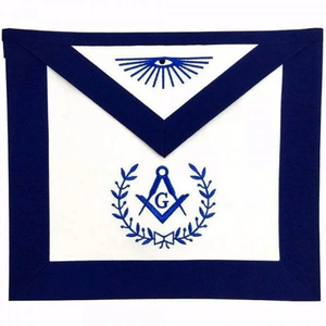 Delantal Ceremonial Masónico al por Mayor con Emblema de Logia Personalizado, Detalles Bordados y Cinturón Ajustable - Product Image 1