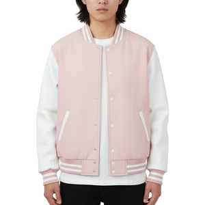 เสื้อแจ็คเก็ตผู้ชาย ผ้าฝ้ายผสมโพลีเอสเตอร์ 300 GSM ทรงปกติ สไตล์วาร์ซิตี้ ติดกระดุมแป๊ก แขนยาว ใส่สบายๆ รับผลิตแบบ OEM - Product Image 1