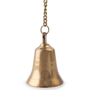 Brass Hanging Temple Bells with Chain Decorative <b>Mandir</b> Ghanti for Pooja Room Home Entrance Spiritual Decor - Product Image 5